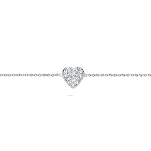 Silver CZ Heart Bracelet