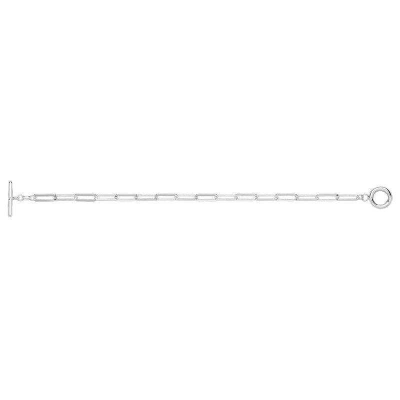 Silver Paper Clip T-Bar Bracelet G3385B