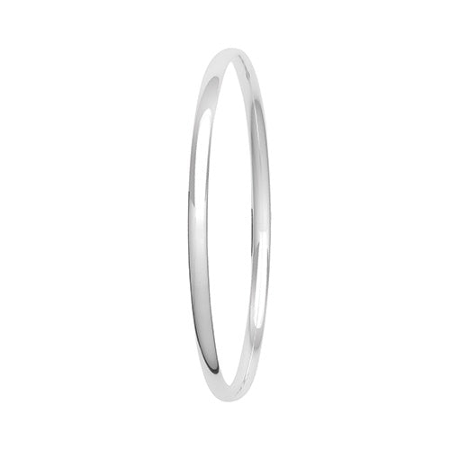 Silver Ladies Plain Bangle G4321