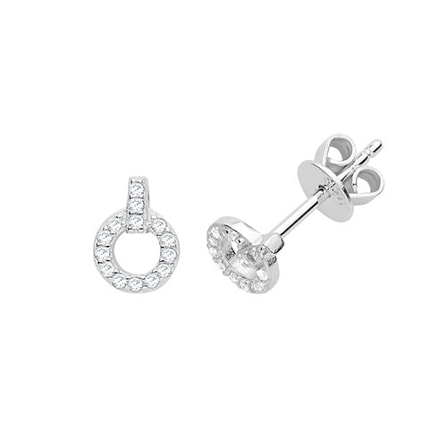 Silver CZ Stud Earrings G51215