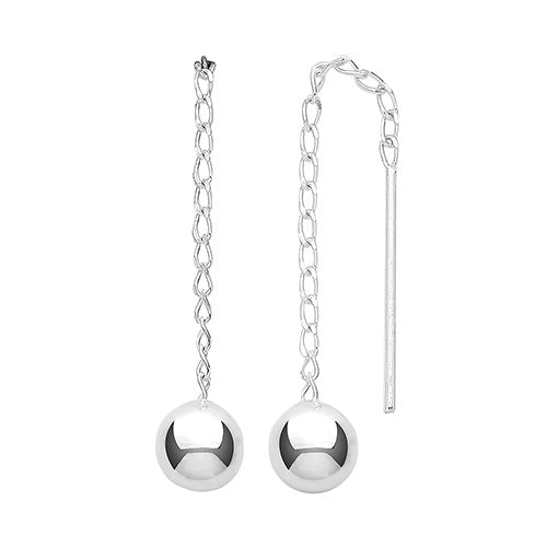 Silver Ball Drop Earrings G51243