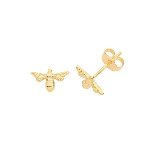 Gold Plated Bee Stud Earrings