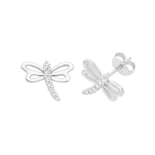 Silver Dragonfly Stud Earrings G51263