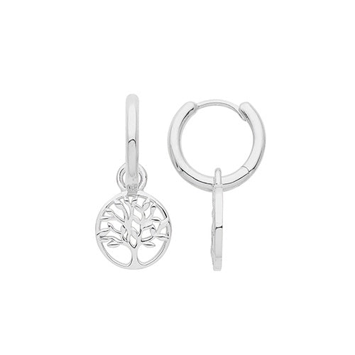 Silver Tree of Life Hoop Earrings G51281