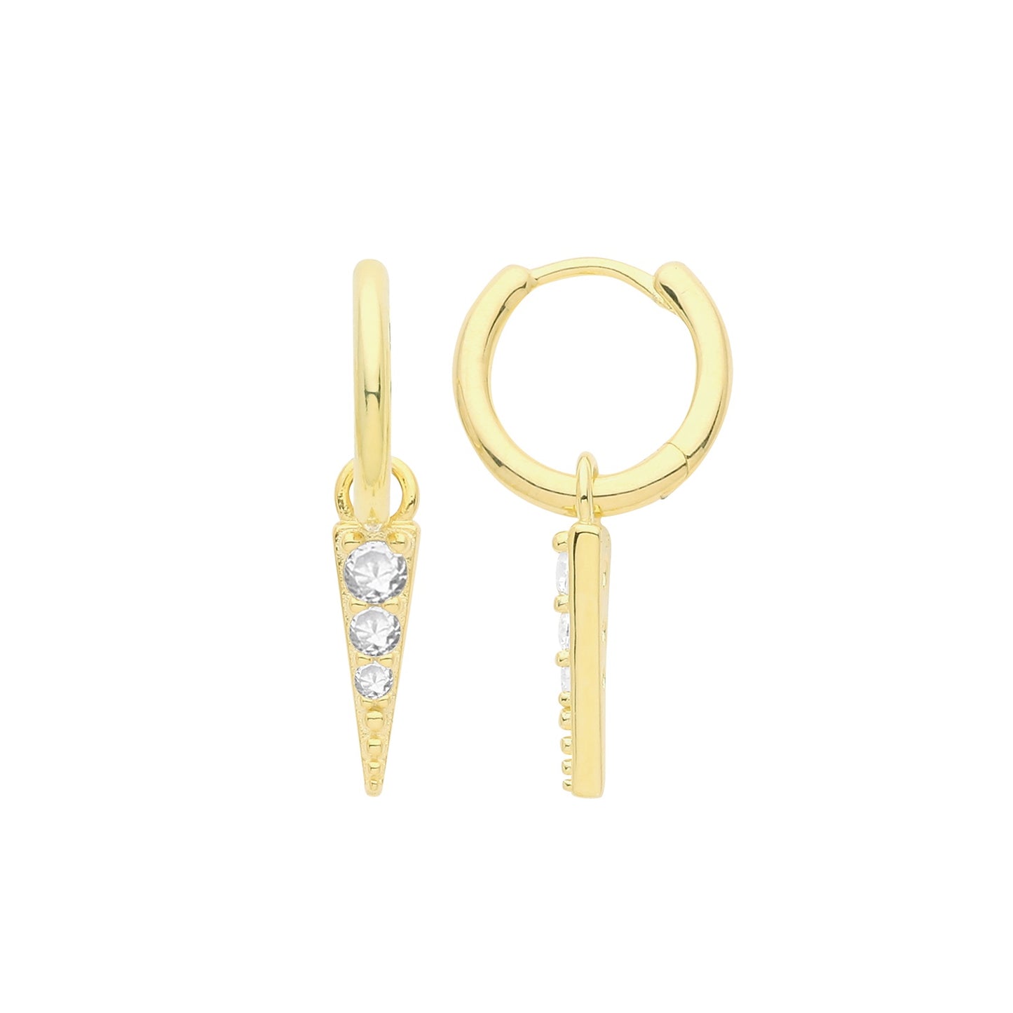 Silver GP Hoops with CZ Spike