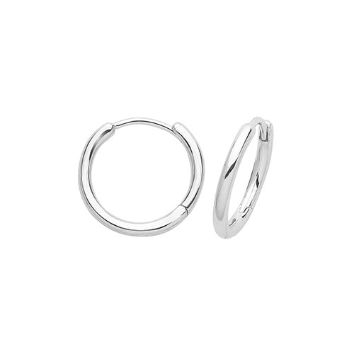Silver Rhodium Plated Clicker Hoop Earrings G51309