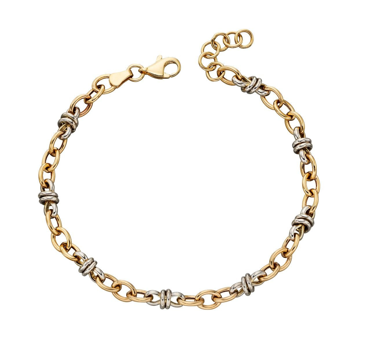 9ct White & Yellow Gold Multi Link Bracelet