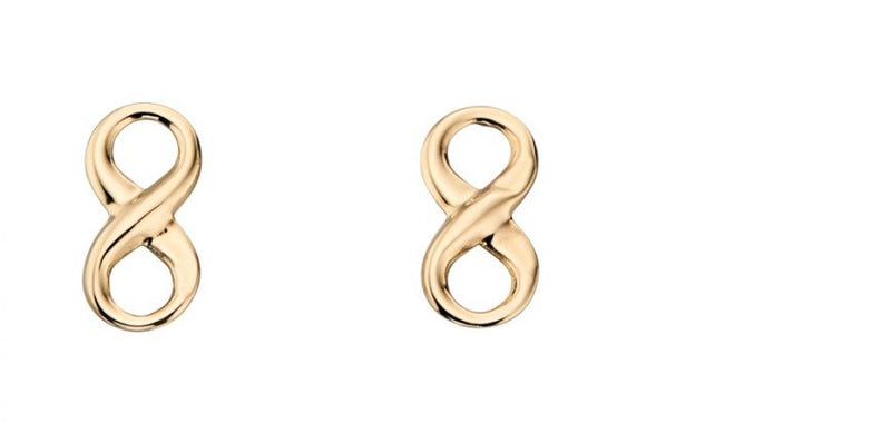 Elements 9ct Gold Infinity Stud Earrings