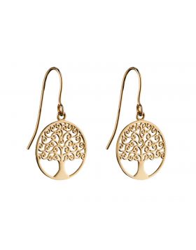 Elements 9ct Yellow Gold Tree Of Life Earrings GE2306