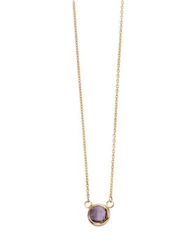 Elements Yellow Gold Amethyst Bezel Set Necklace GN272M