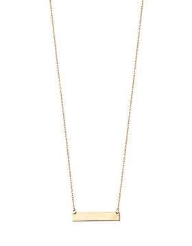 Elements Gold Yellow Gold Engravable Bar Necklace GN281