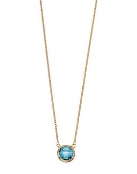 Elements Yellow Gold Blue Topaz Necklace GN296T
