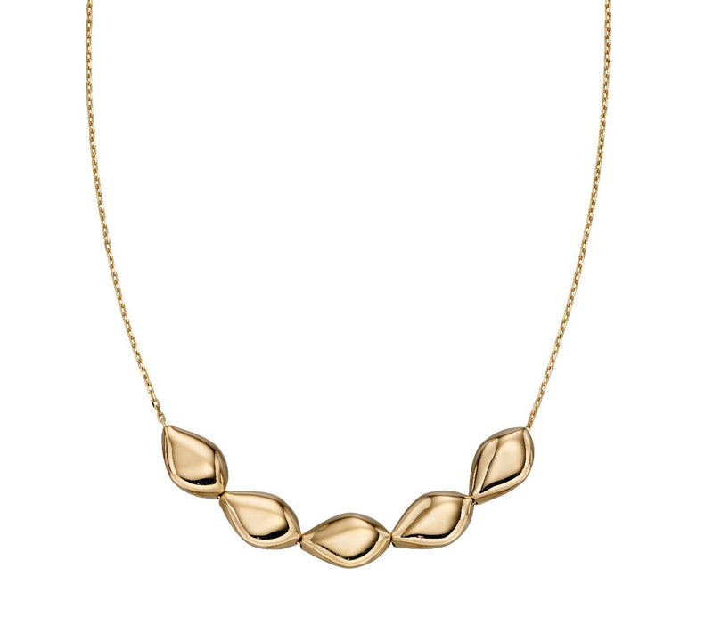 Elements 9ct Yellow Gold Pebble Necklace GN342