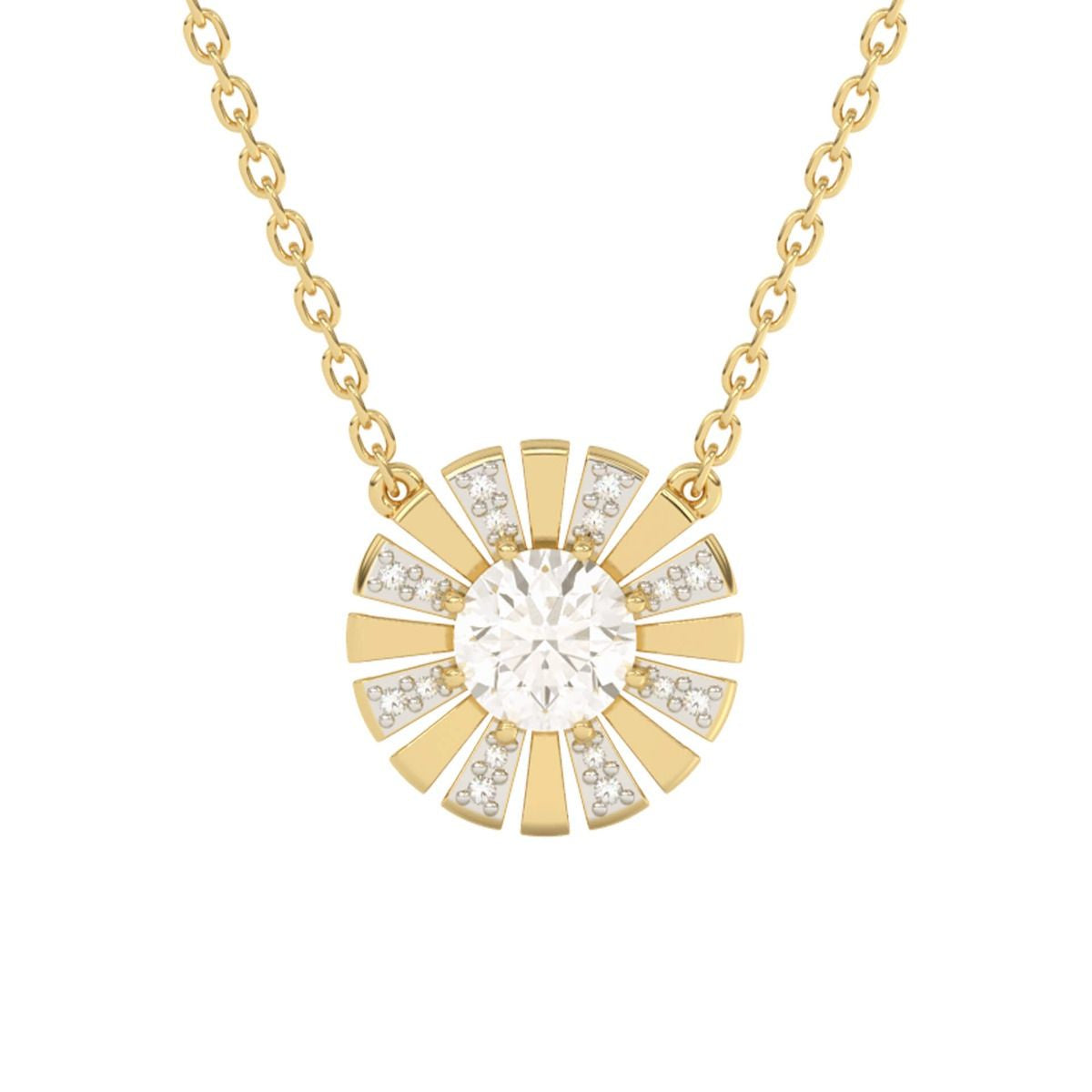 9ct Yellow Gold White Topaz & Diamond Pendant