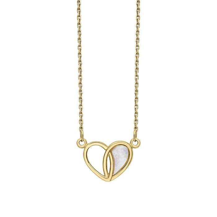 9ct Gold Heart Necklace with Mother of Pearl GN391W