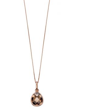 Elements Rose Gold Smoky Slice And Polished Finish Pendant GP2065Y