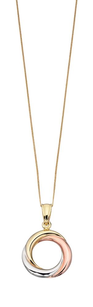 9ct Triple Gold Russian Ring Style Pendant