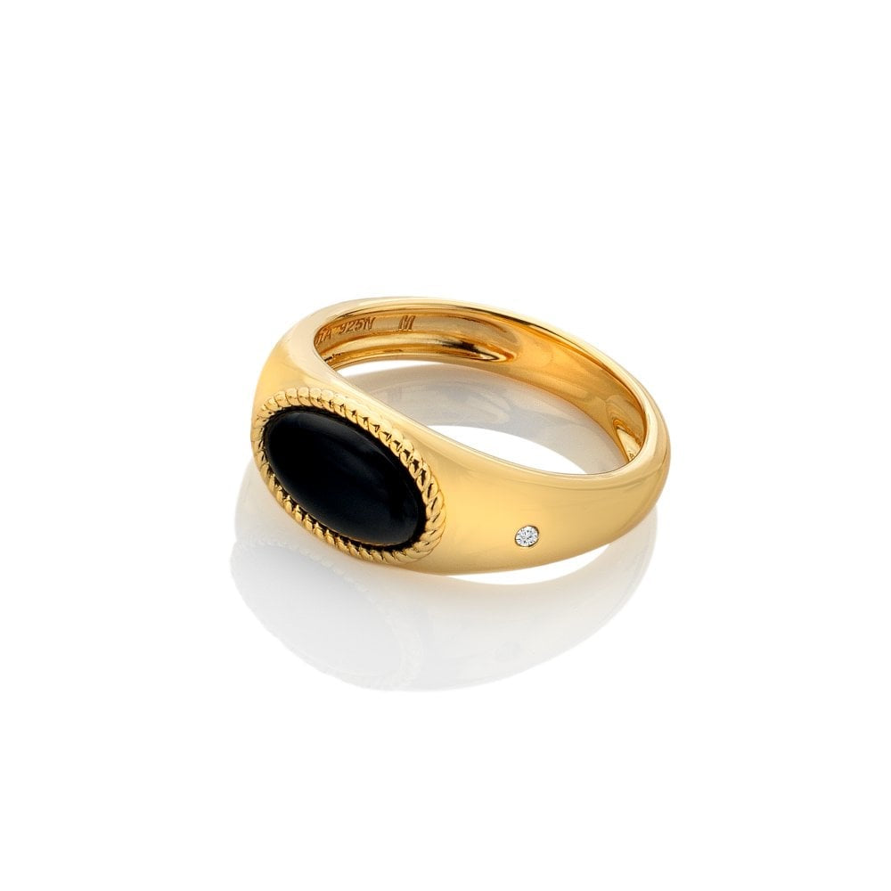 Hot Diamonds HD X JJ Black Onyx Oval Ring DR257