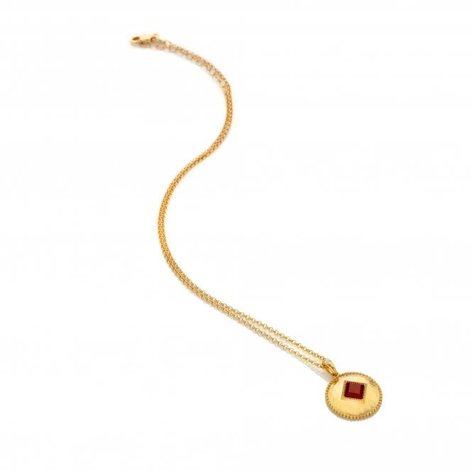 Hot Diamonds HDXGEM Coin Pendant Red Agate DP934