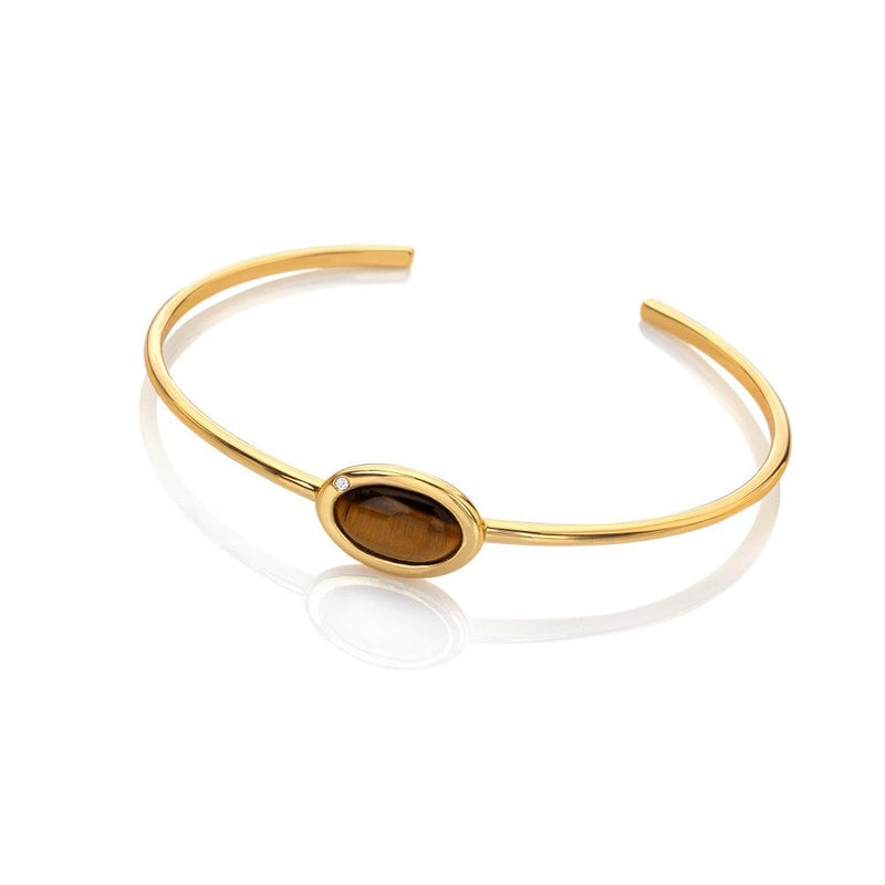 Hot Diamonds HDXGEM Horizontal Oval Tigers Eye Bangle DC183