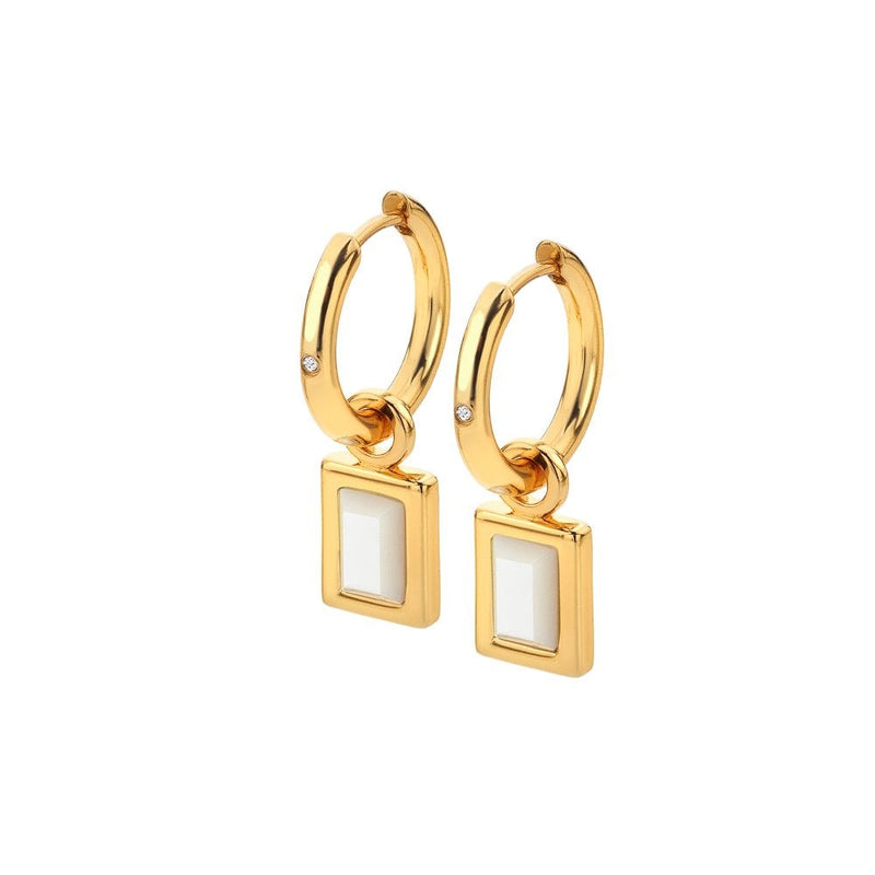 Hot Diamonds HDXGEM Rectangle Mother of Pearl Earrings DE765