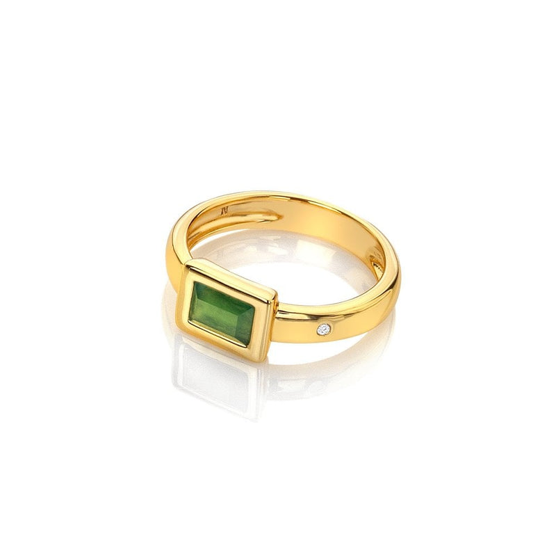 Hot Diamonds HDXGEM Rectangle Green Chalcedony Ring DR263