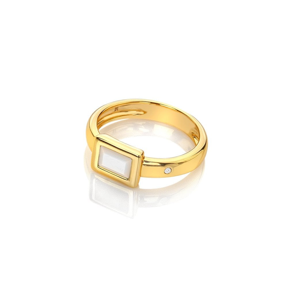 Hot Diamonds HDXGEM Rectangle Mother of Pearl Ring DR262