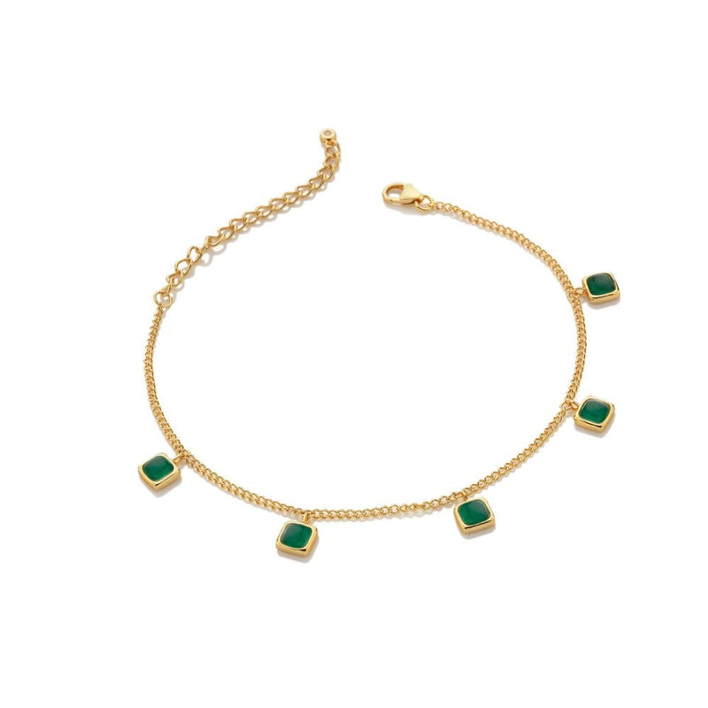Hot Diamonds HDXGEM Square Green Agate Bracelet DL663