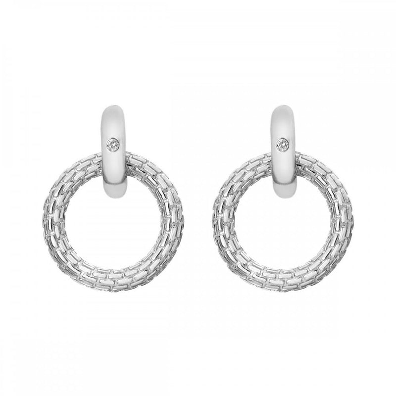 Hot Diamonds Sterling Silver Woven Drop Earrings Product Code DE691