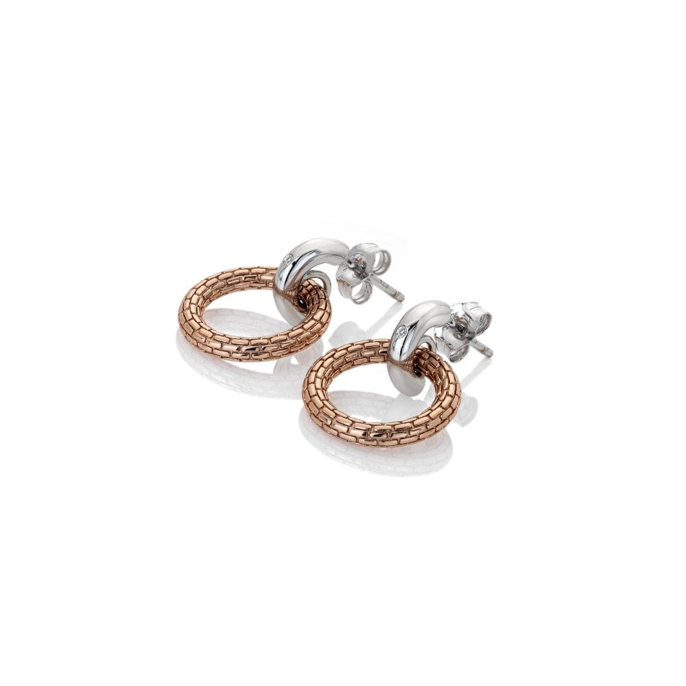 Hot Diamonds Rose Gold Plated Woven Earrings DE692