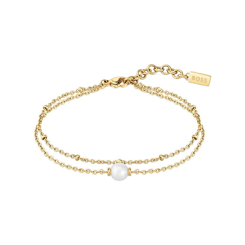 BOSS Ladies gold tone pearl bracelet 1580204