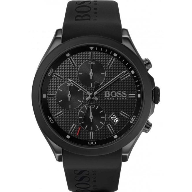 Hugo Boss Gents Black Silicon Strap Black Dial Watch 1513720