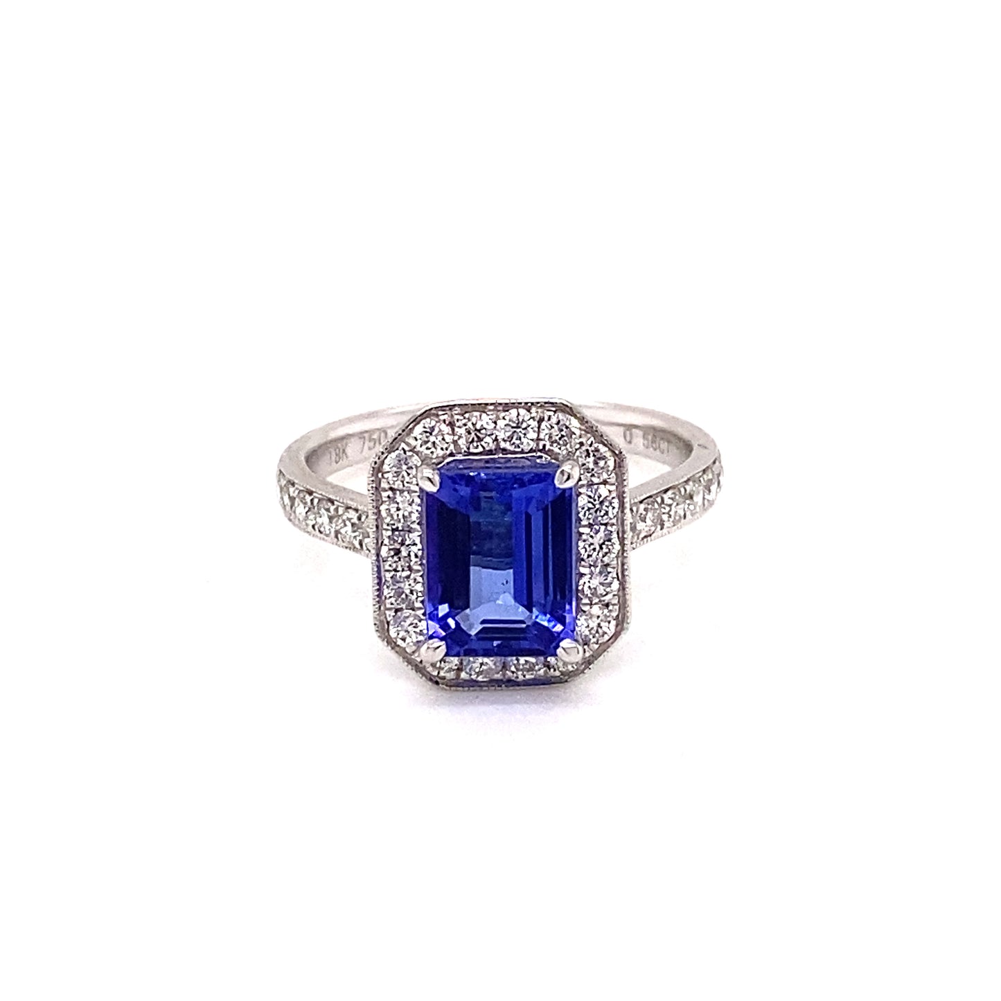 18ct Gold Tanzanite & Diamond Cluster Ring