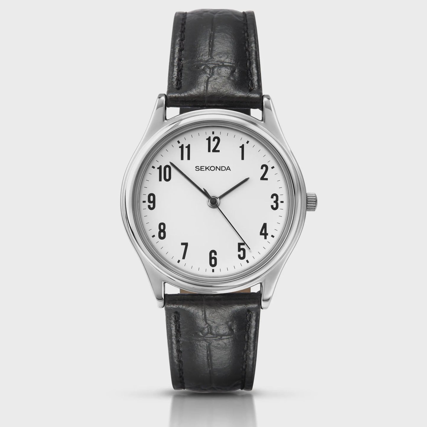 Sekonda Mens Classic Watch with White Dial & Black Strap 3621