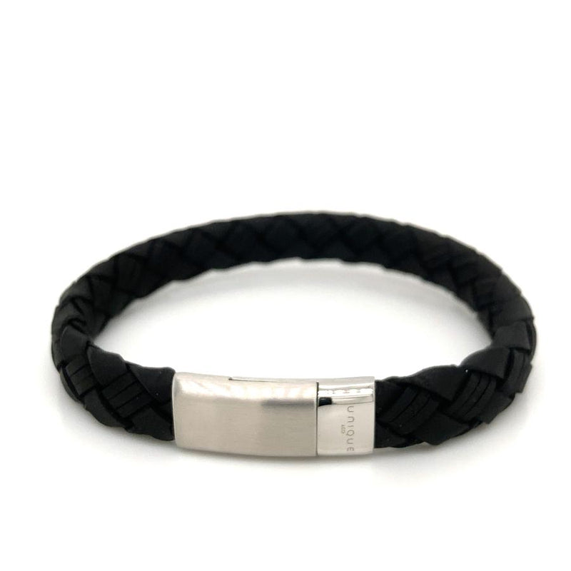 Unique & Co Black Leather Bracelet B497BL/21CM