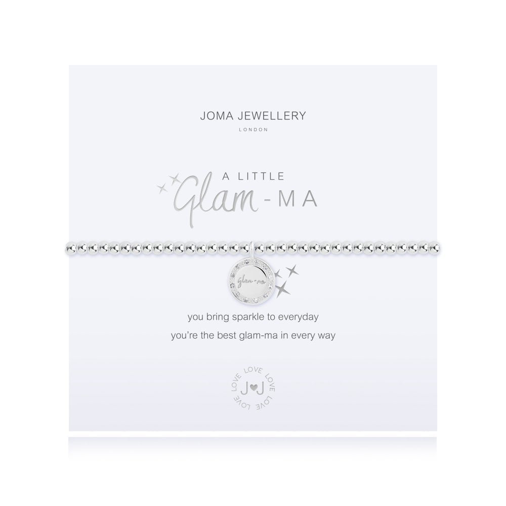 JOMA JEWELLERY A Little Glam Ma Silver 17.5cm Stretch Bracelet 4356