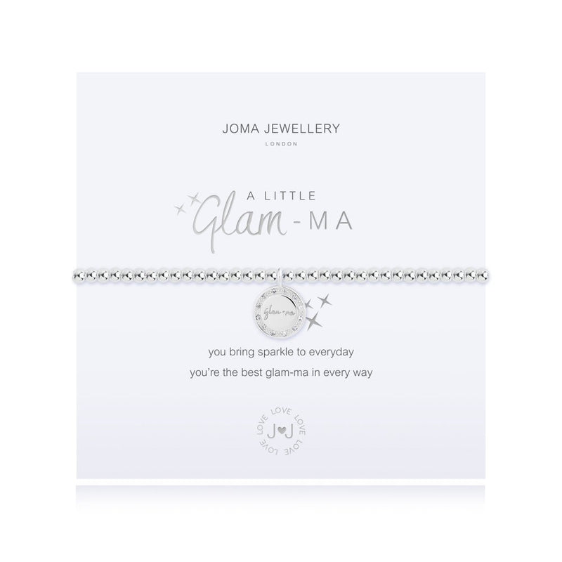 JOMA JEWELLERY A Little Glam Ma Silver 17.5cm Stretch Bracelet 4356