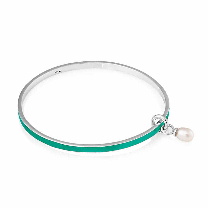 Jersey Pearl Sterling Silver Viva Bangle VIVAB-RG - Green