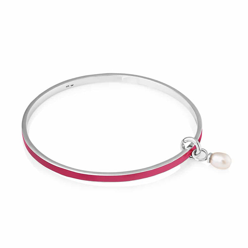 Jersey Pearl Sterling Silver Viva Freshwater Pearl Pink Bangle VIVAB-P