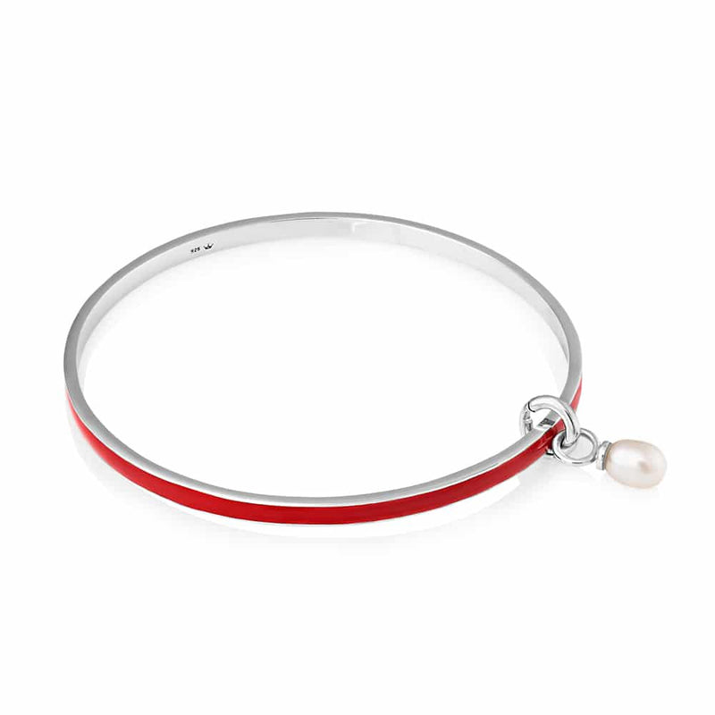 Jersey Pearl Enamel Pearl Bracelet VIVAB-R - Red