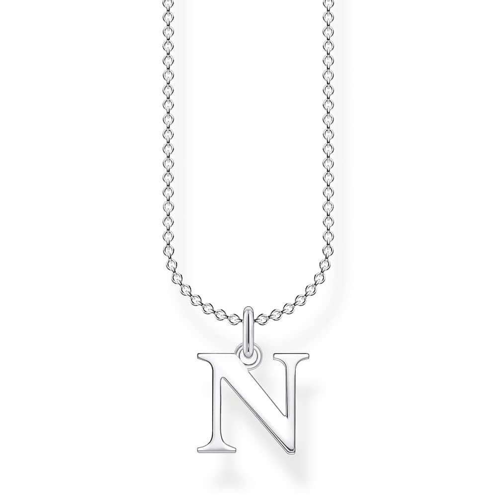 Thomas Sabo Silver Letter N Necklace KE2023-001-21-L45V