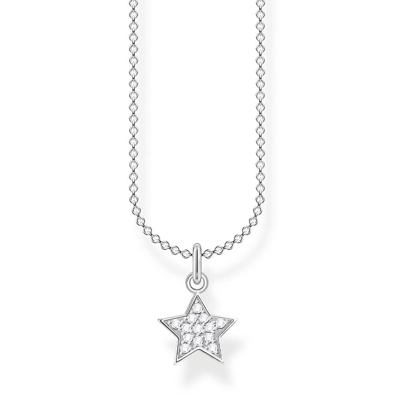 Thomas Sabo Silver Pave Star Necklace KE2052-051-14-L45V