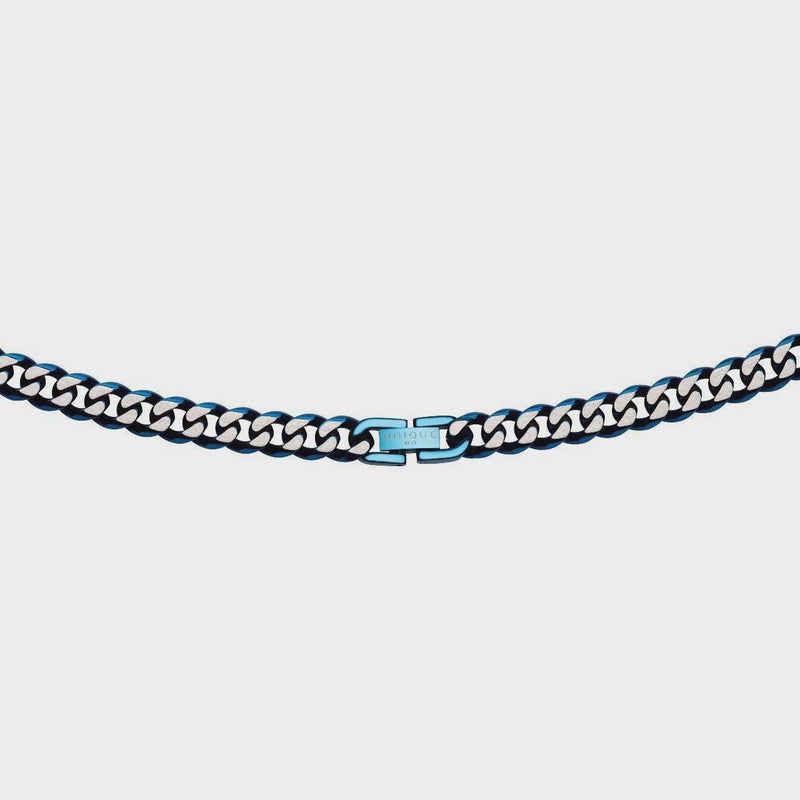 Unique & Co Blue Stainless Steel Curb Chain Necklace LAK-158