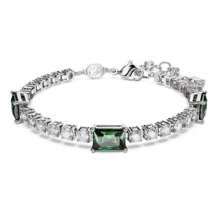 Swarovski Matrix Tennis bracelet Green Rhodium Plated 5666422