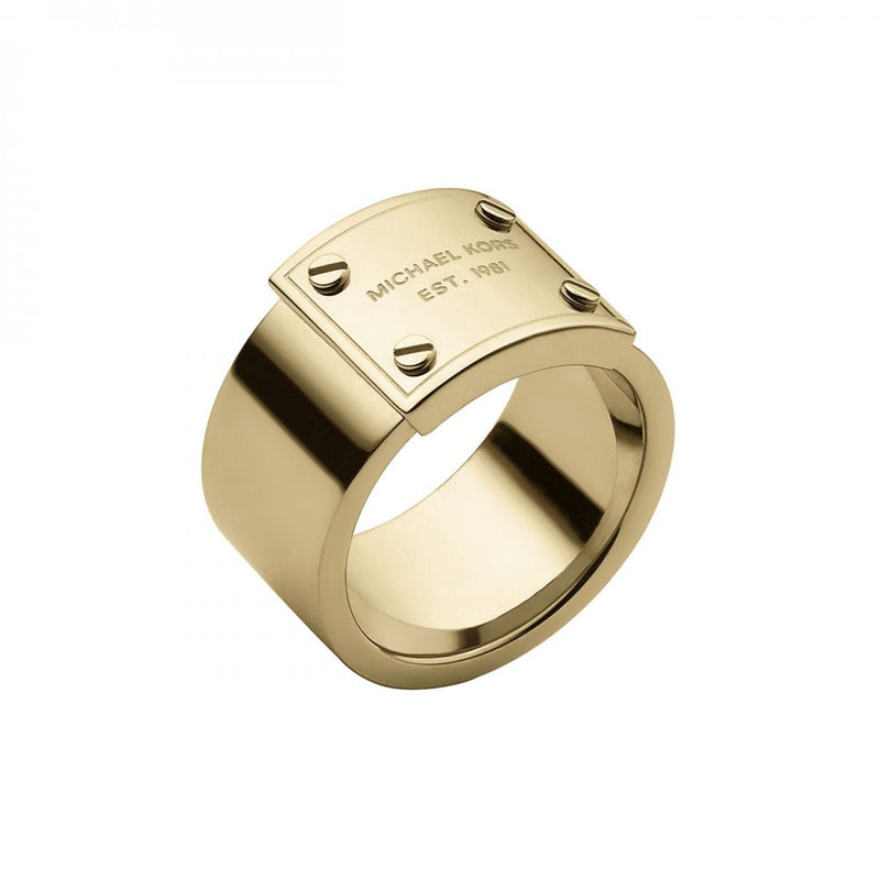 Michael Kors Gold Tone Plaque Ring MKJ2657710504