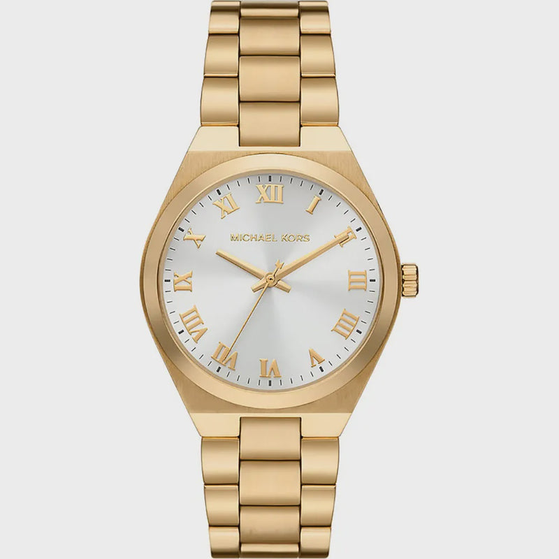 Michael Kors Lennox Gold Watch With White Dial MK7391