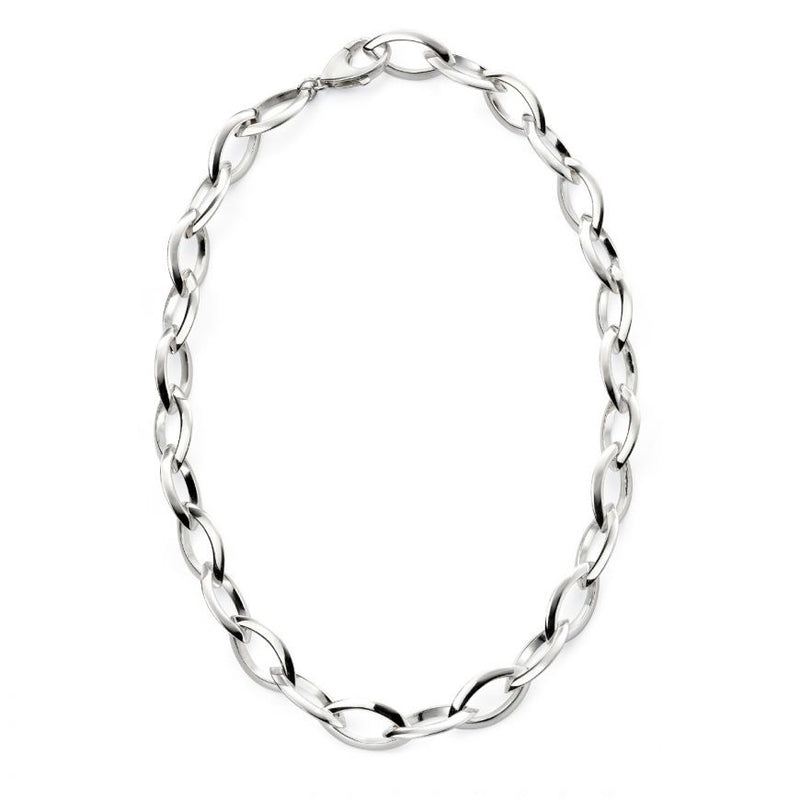 Sterling Silver Marquise Heavy Open Chain Necklace N4227