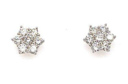 18ct Gold Diamond Cluster Earrings NDC039