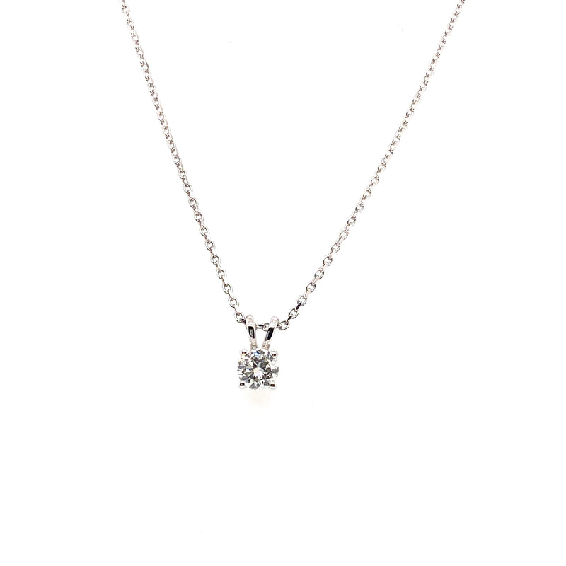 18ct Gold Solitaire Diamond Necklace 0.54ct