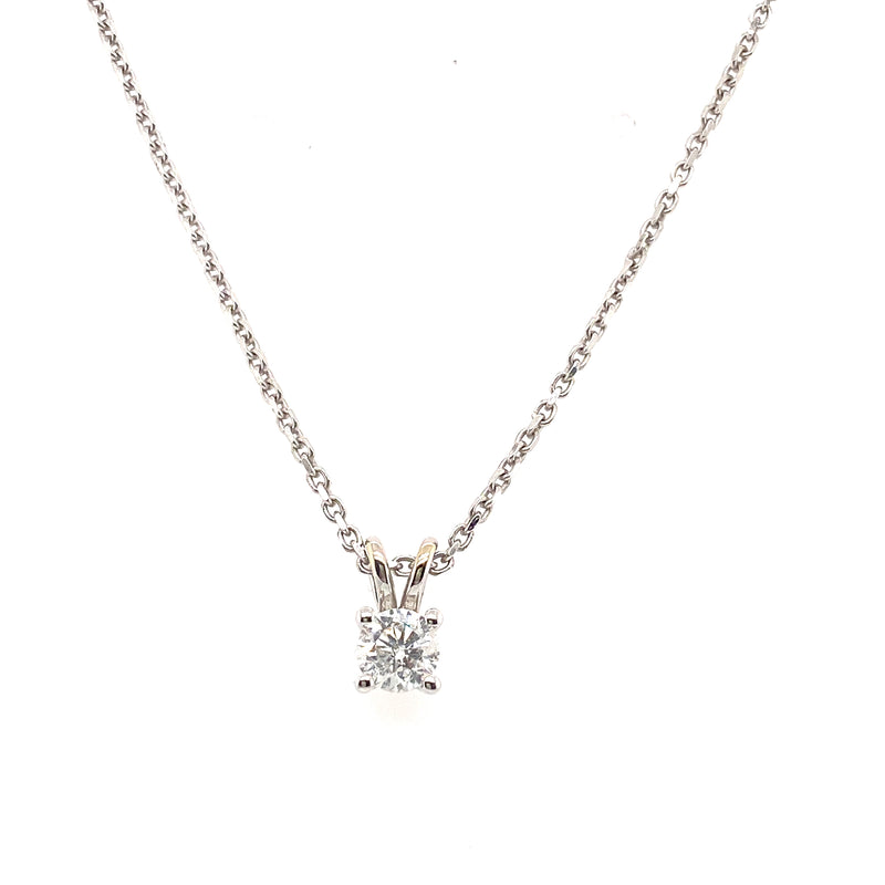 18ct Gold Solitaire Diamond Necklace 0.60ct